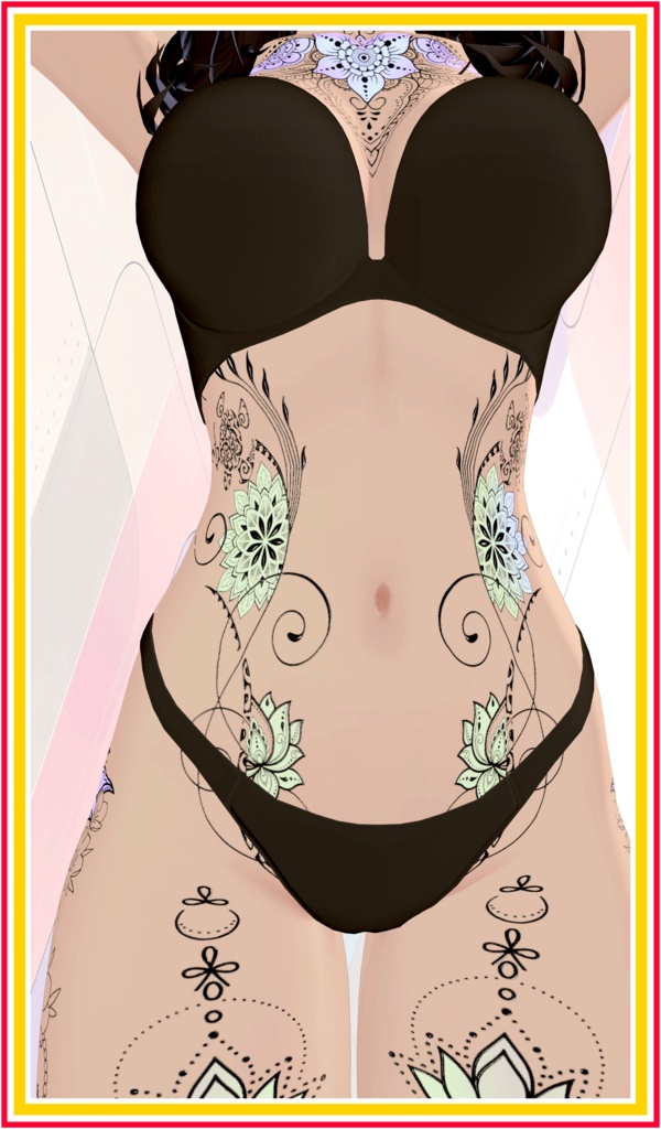 Elegant Neon Lotus Ink ( 優雅なネオン蓮タトゥー )/ tattoo ( タトゥー )