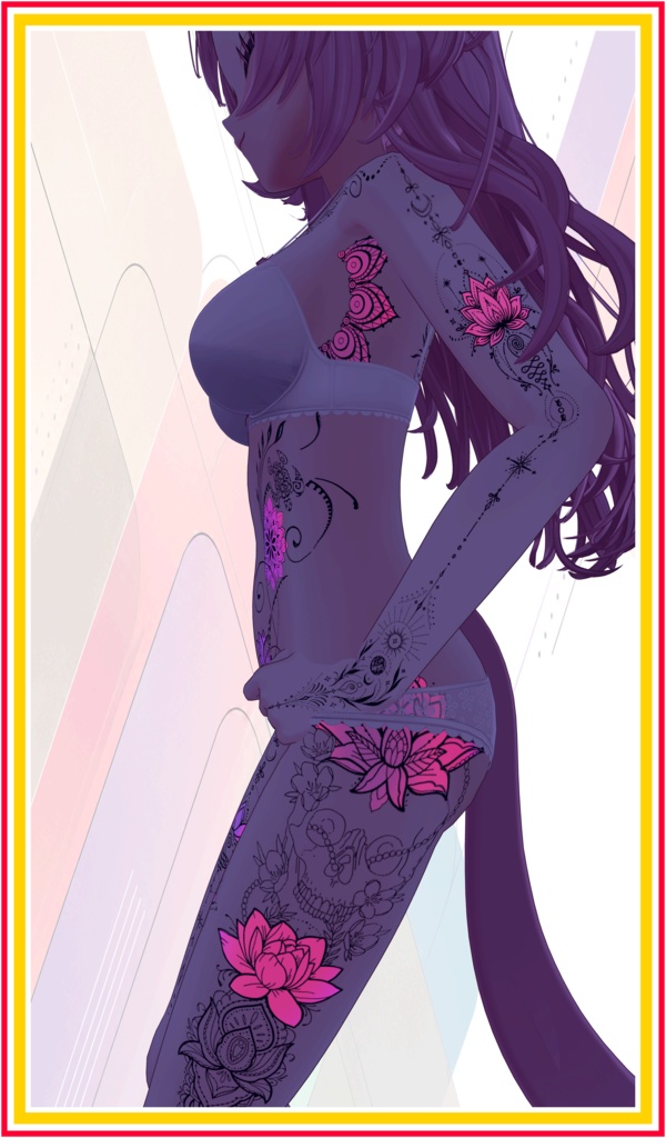 Elegant Neon Lotus Ink ( 優雅なネオン蓮タトゥー )/ tattoo ( タトゥー )