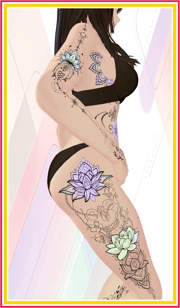 Elegant Neon Lotus Ink ( 優雅なネオン蓮タトゥー )/ tattoo ( タトゥー )