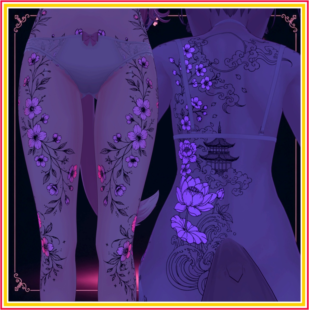 Glowing Floral Bloom ( 発光フローラルブルーム )/ tattoo ( タトゥー )