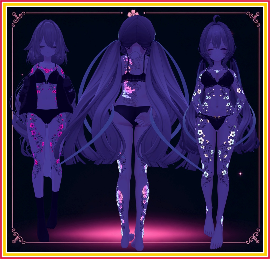 Glowing Floral Bloom ( 発光フローラルブルーム )/ tattoo ( タトゥー )