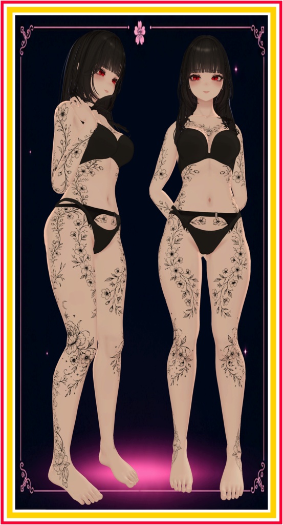 Glowing Floral Bloom ( 発光フローラルブルーム )/ tattoo ( タトゥー )