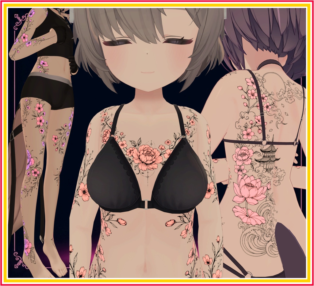 Glowing Floral Bloom ( 発光フローラルブルーム )/ tattoo ( タトゥー )