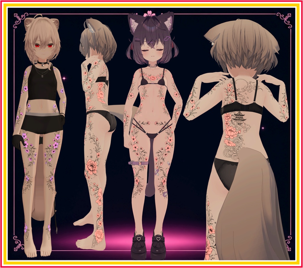 Glowing Floral Bloom ( 発光フローラルブルーム )/ tattoo ( タトゥー )