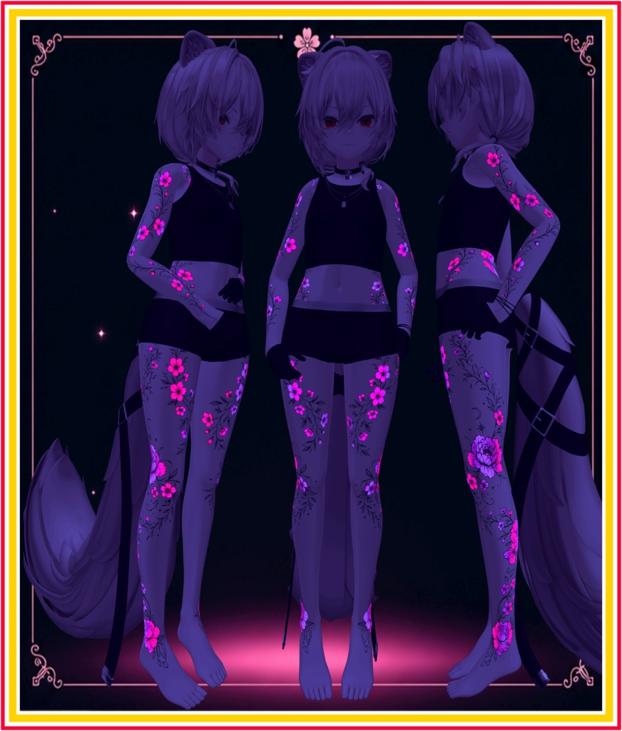 Glowing Floral Bloom ( 発光フローラルブルーム )/ tattoo ( タトゥー )