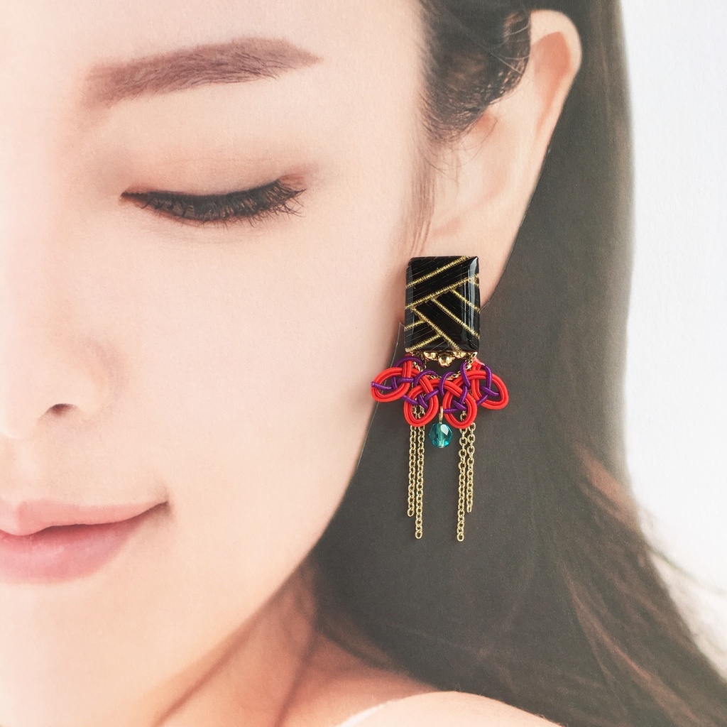 【巴形薙刀・静形薙刀】4wayイヤリング