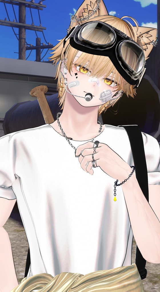 チャーム付きチェーンブレスレット