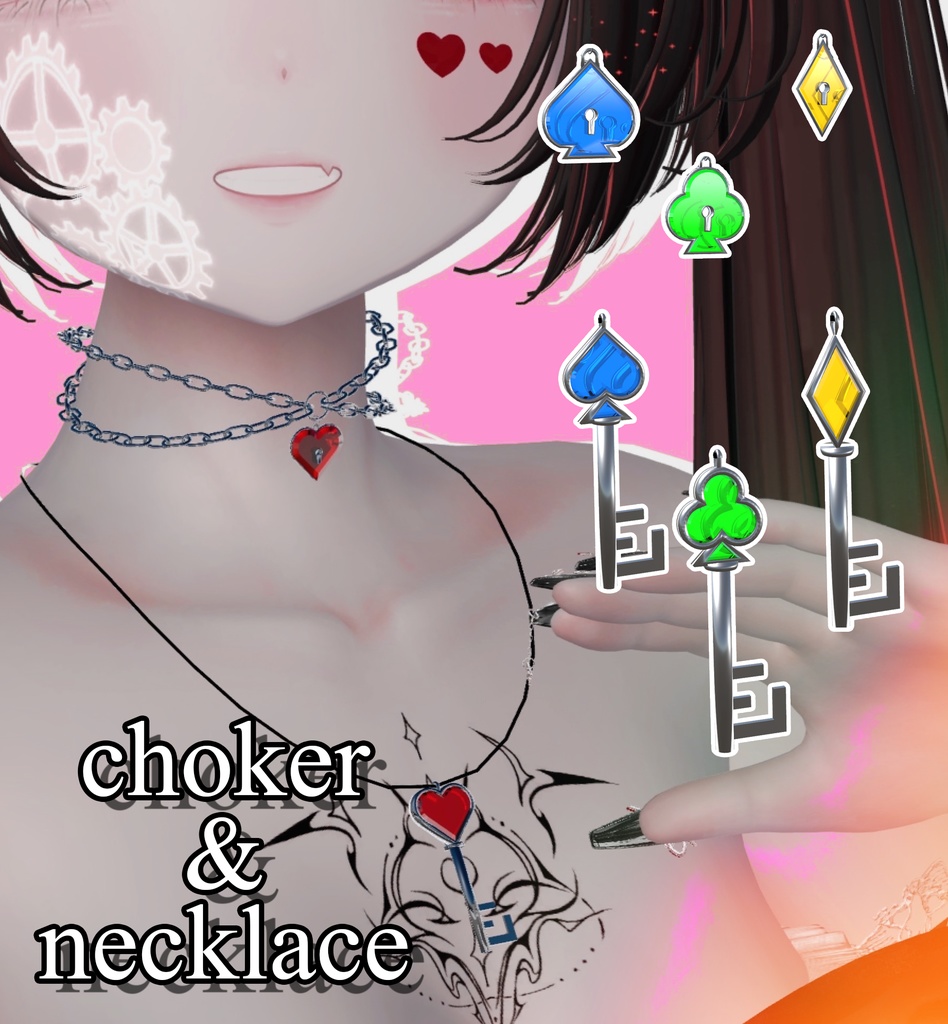 【全４種】CHOKER&NECKLACE♥♠♣♦