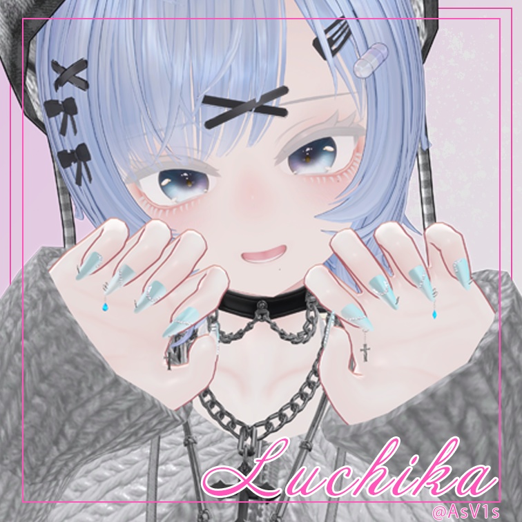 【MA設定済み】ネイルピアス-Punch ver.L-【10アバター対応】