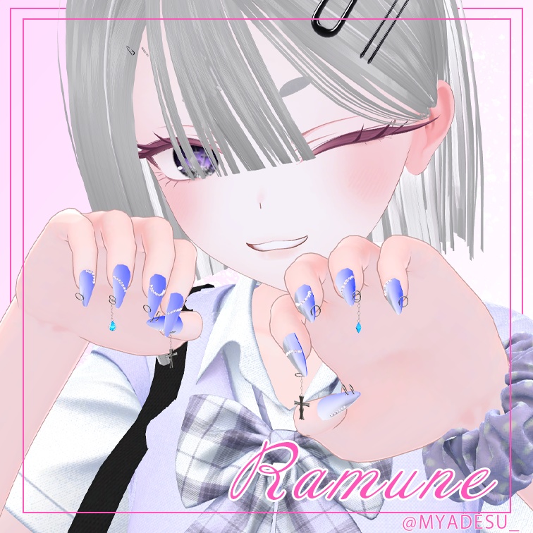 【MA設定済み】ネイルピアス-Punch ver.L-【10アバター対応】