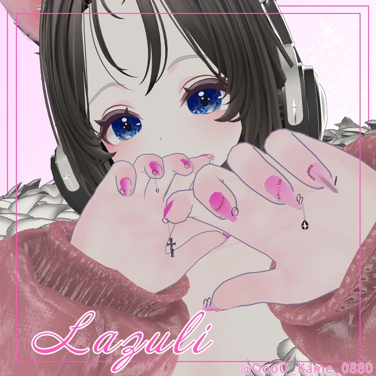 【MA設定済み】ネイルピアス-Punch ver.L-【10アバター対応】