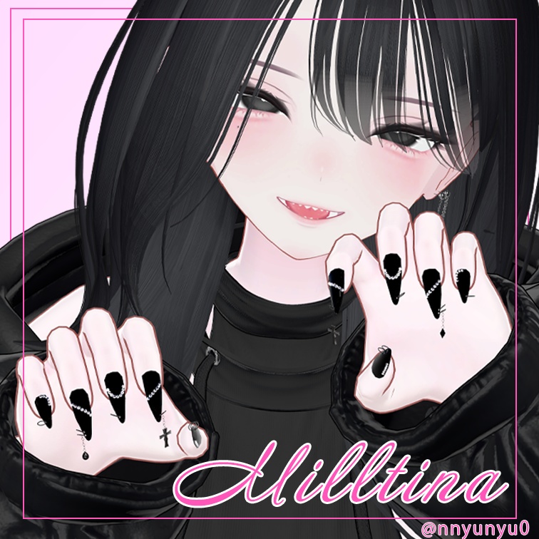 【MA設定済み】ネイルピアス-Punch ver.L-【10アバター対応】