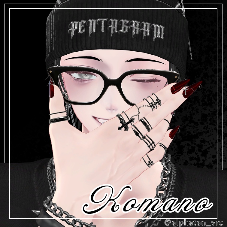【MA設定済み】ネイルピアス-Punch ver.M-【5アバター対応】