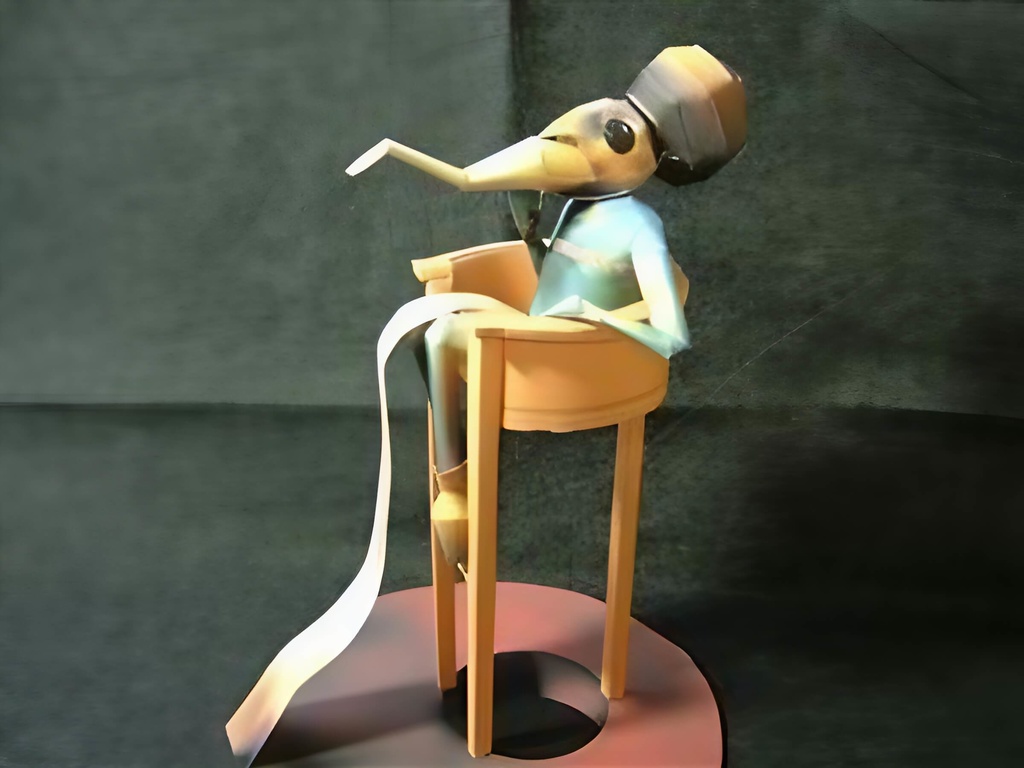 ヒエロニムス・ボッシュ作「地獄の鳥」ペーパークラフト展開図データ【pdo】