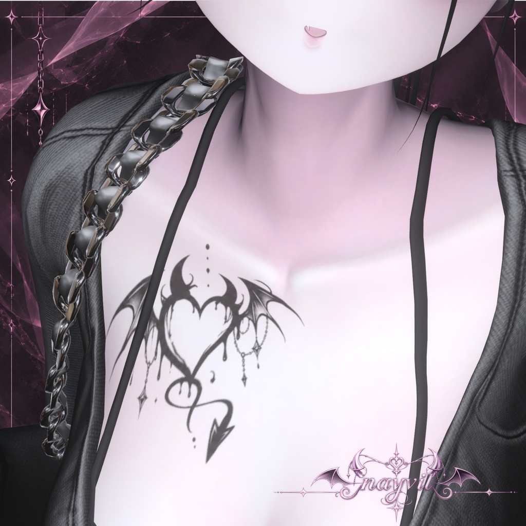 【NAYVIL】Devil Heart Decal Set|透過PNG 全5種