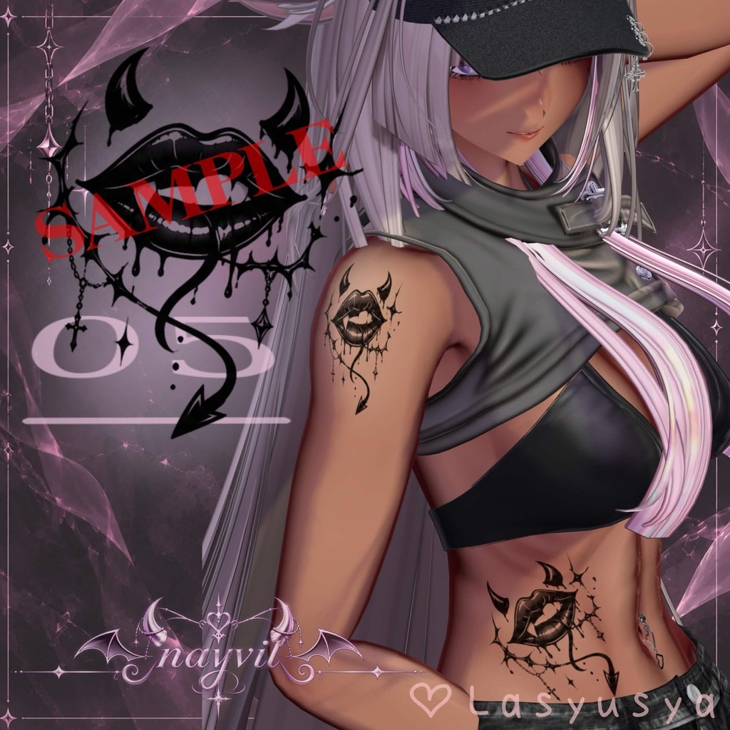 【NAYVIL】Devil Heart Decal Set|透過PNG 全5種