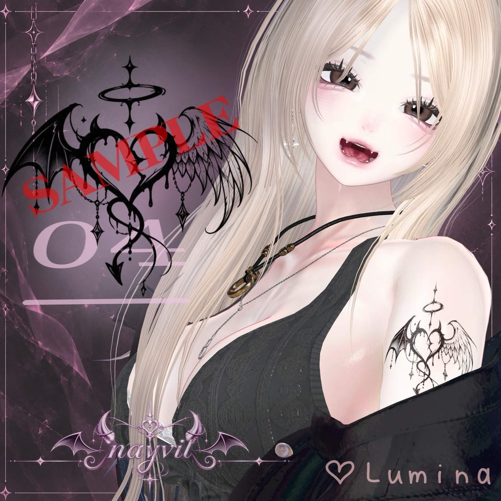 【NAYVIL】Devil Heart Decal Set|透過PNG 全5種