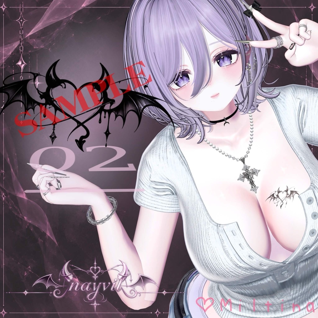 【NAYVIL】Devil Heart Decal Set|透過PNG 全5種