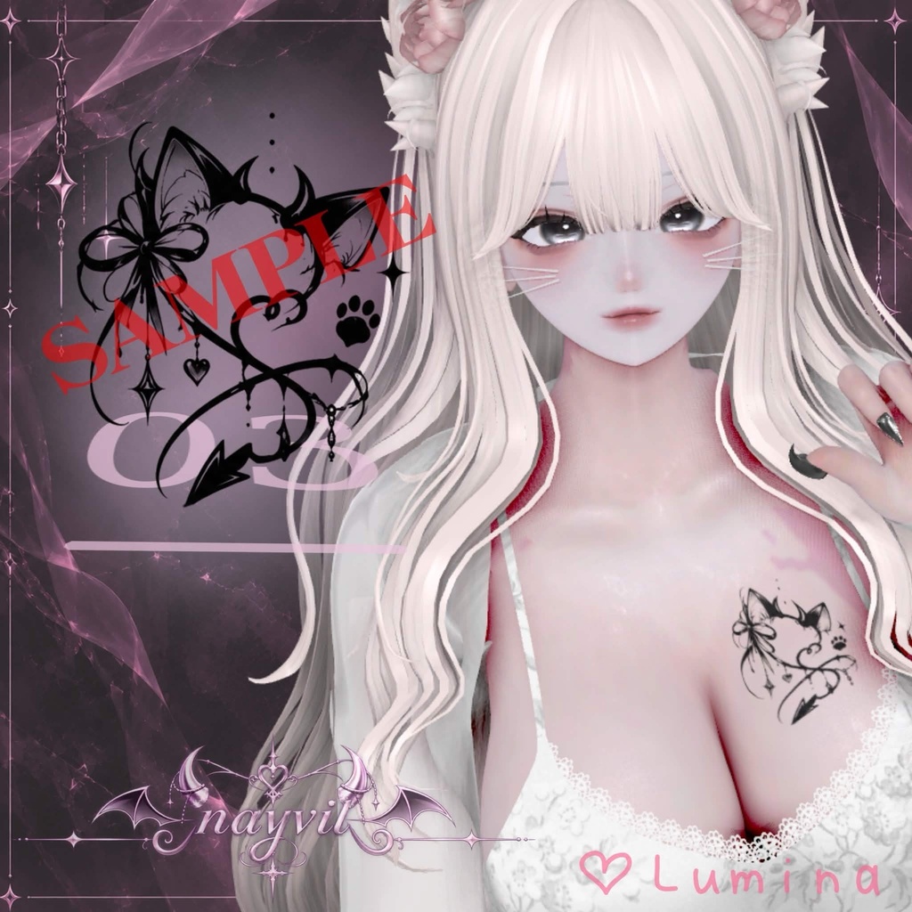 【NAYVIL】Devil Heart Decal Set|透過PNG 全5種