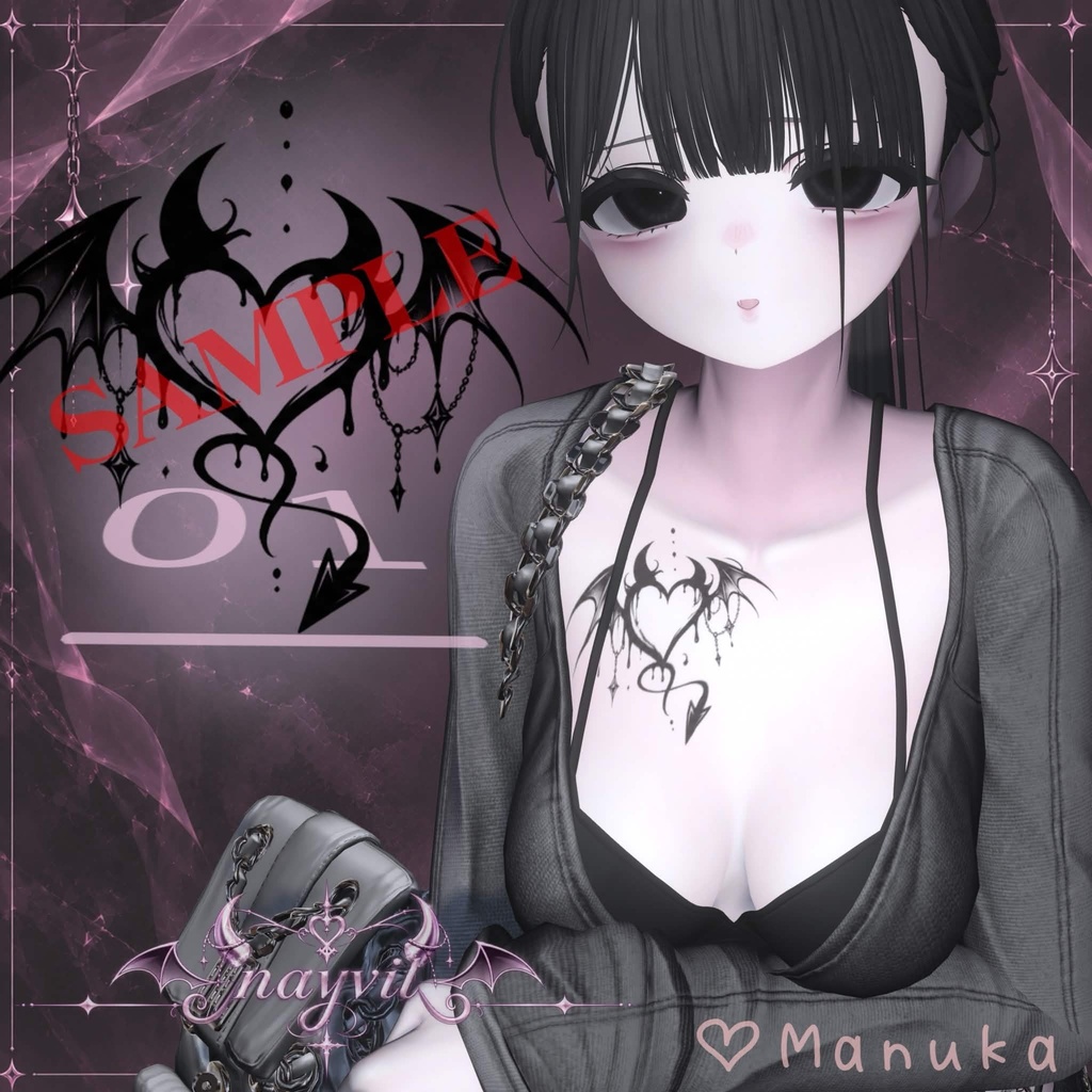 【NAYVIL】Devil Heart Decal Set|透過PNG 全5種