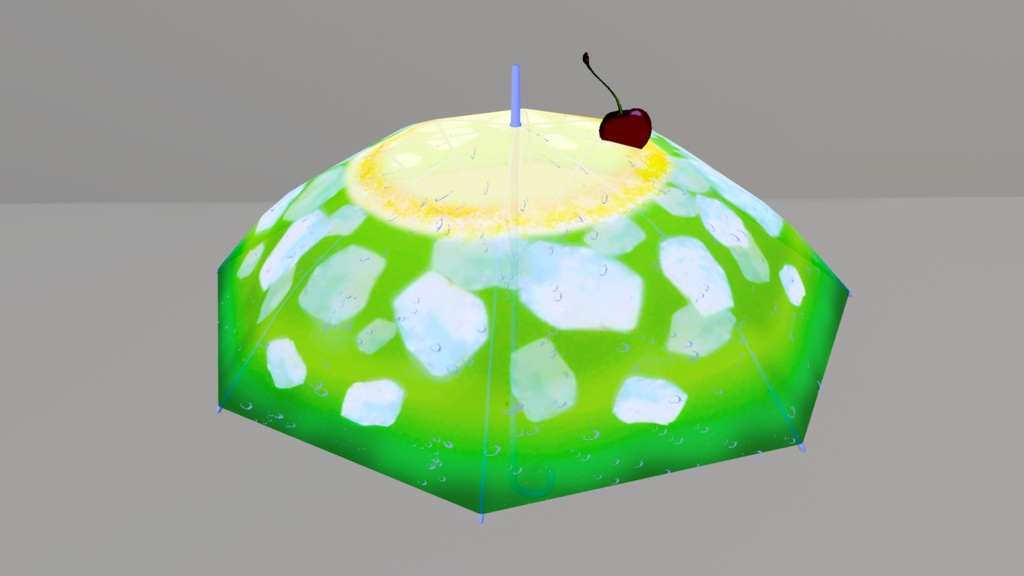 【3Dモデル】YOU+MORE! シュワシュワ弾ける クリームソーダの透明傘〈メロンクリームソーダ〉