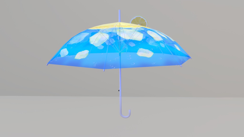 【3Dモデル】YOU+MORE! シュワシュワ弾ける クリームソーダの透明傘〈ブルークリームソーダ〉