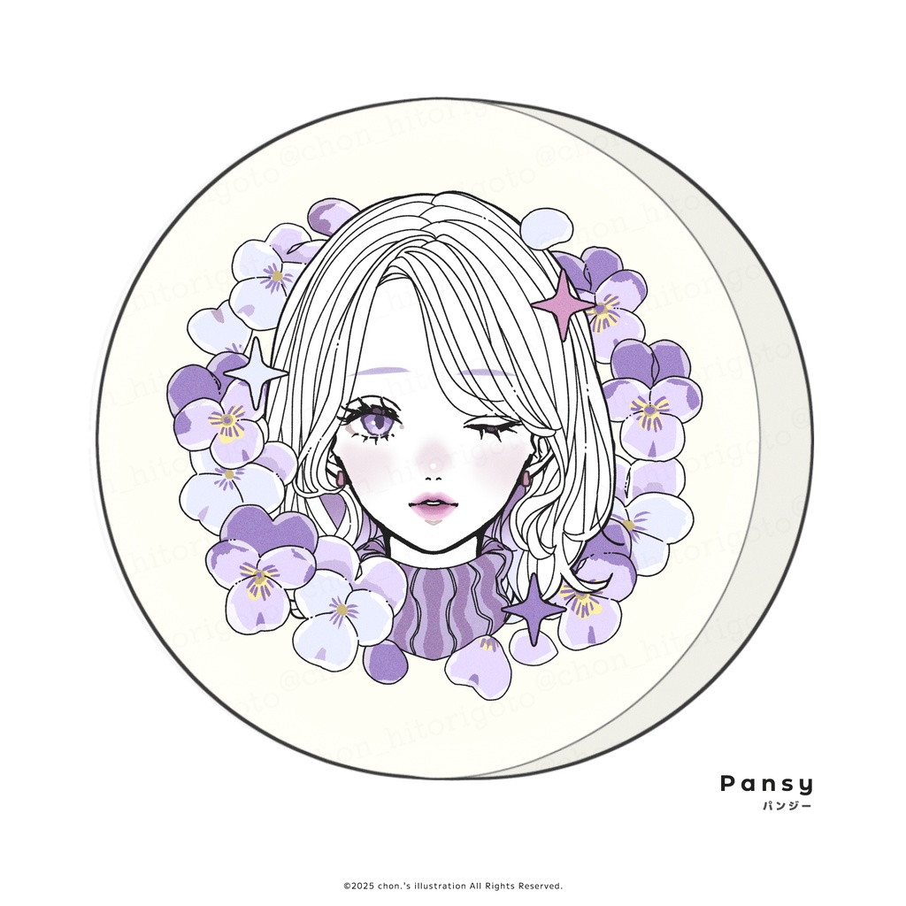 丸型お花キャンバスプリント