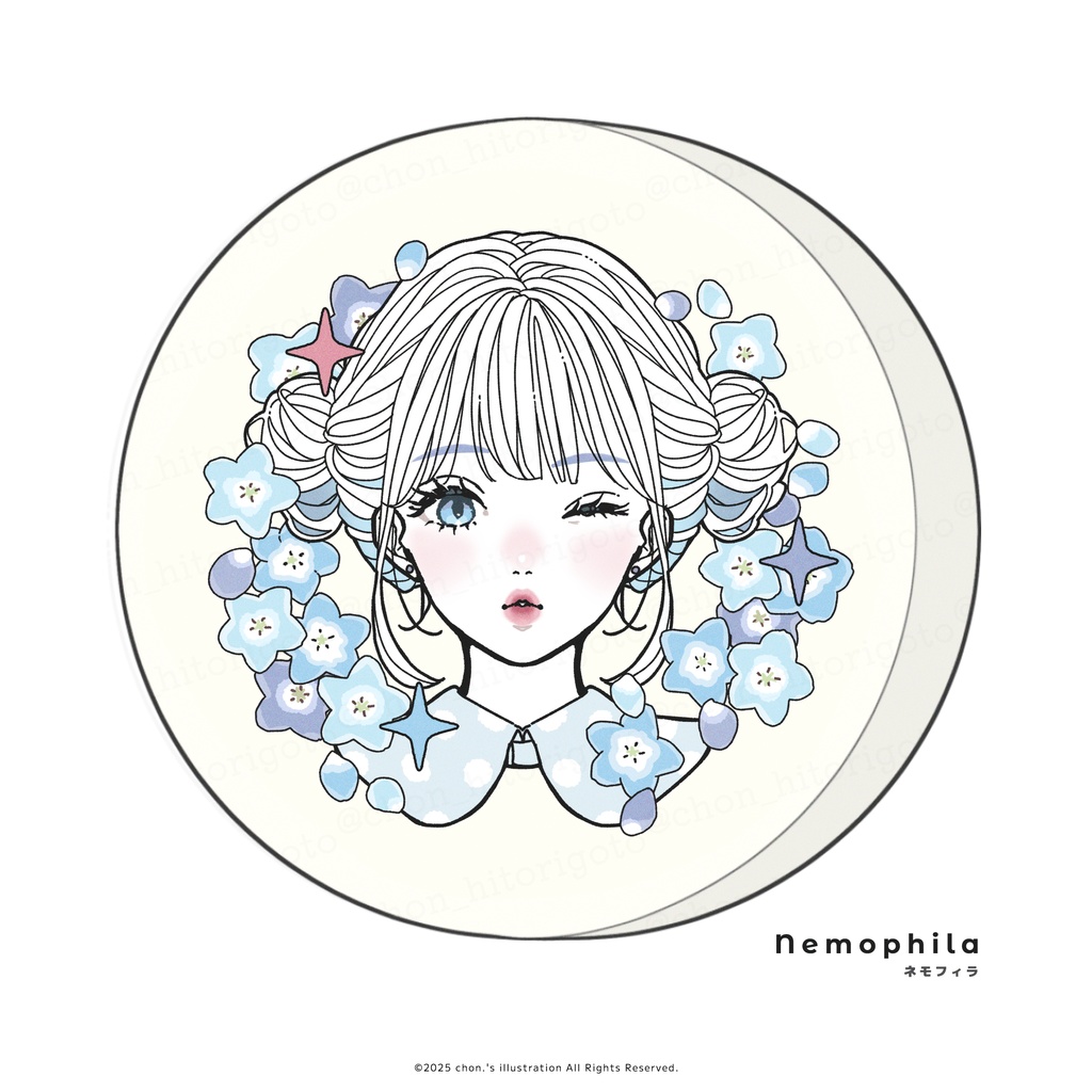 丸型お花キャンバスプリント