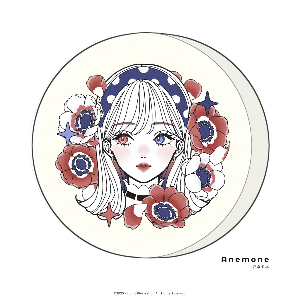 丸型お花キャンバスプリント