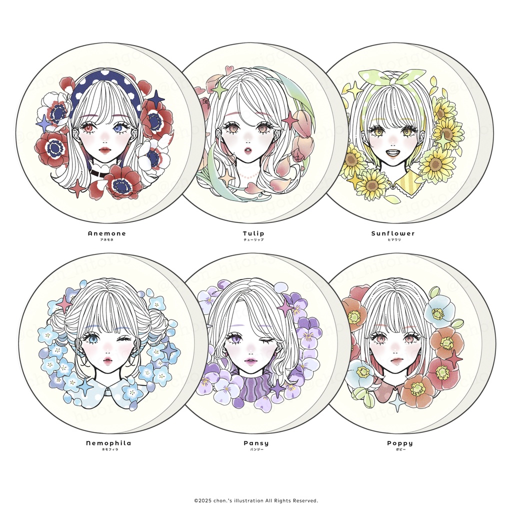 丸型お花キャンバスプリント