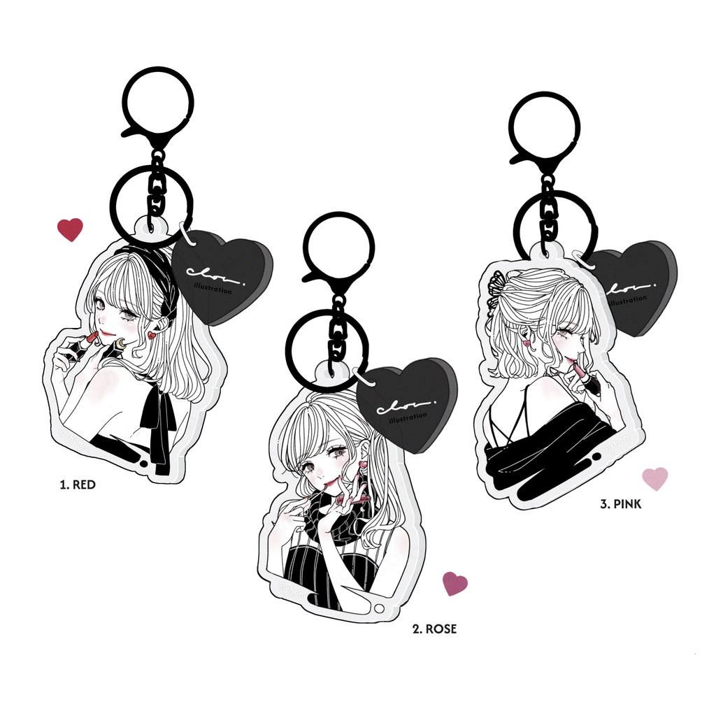アクリルキーホルダー全3種(BLACK×LIP)