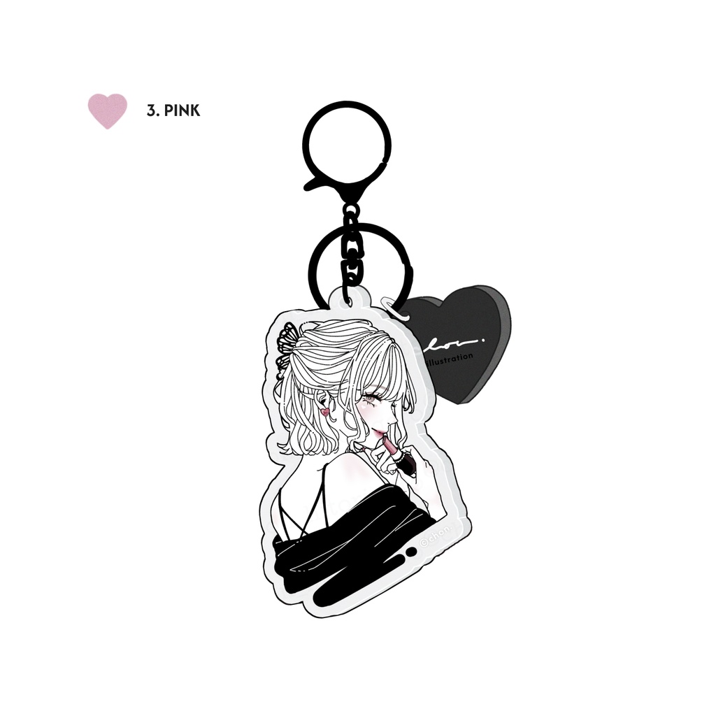 アクリルキーホルダー全3種(BLACK×LIP)