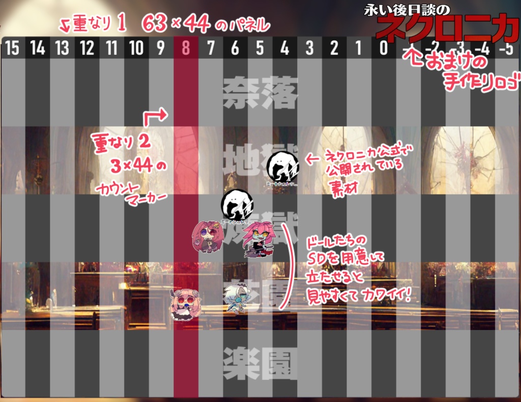 永い後日談のネクロニカ ココフォリア用 戦闘パネル・カウントマーカー