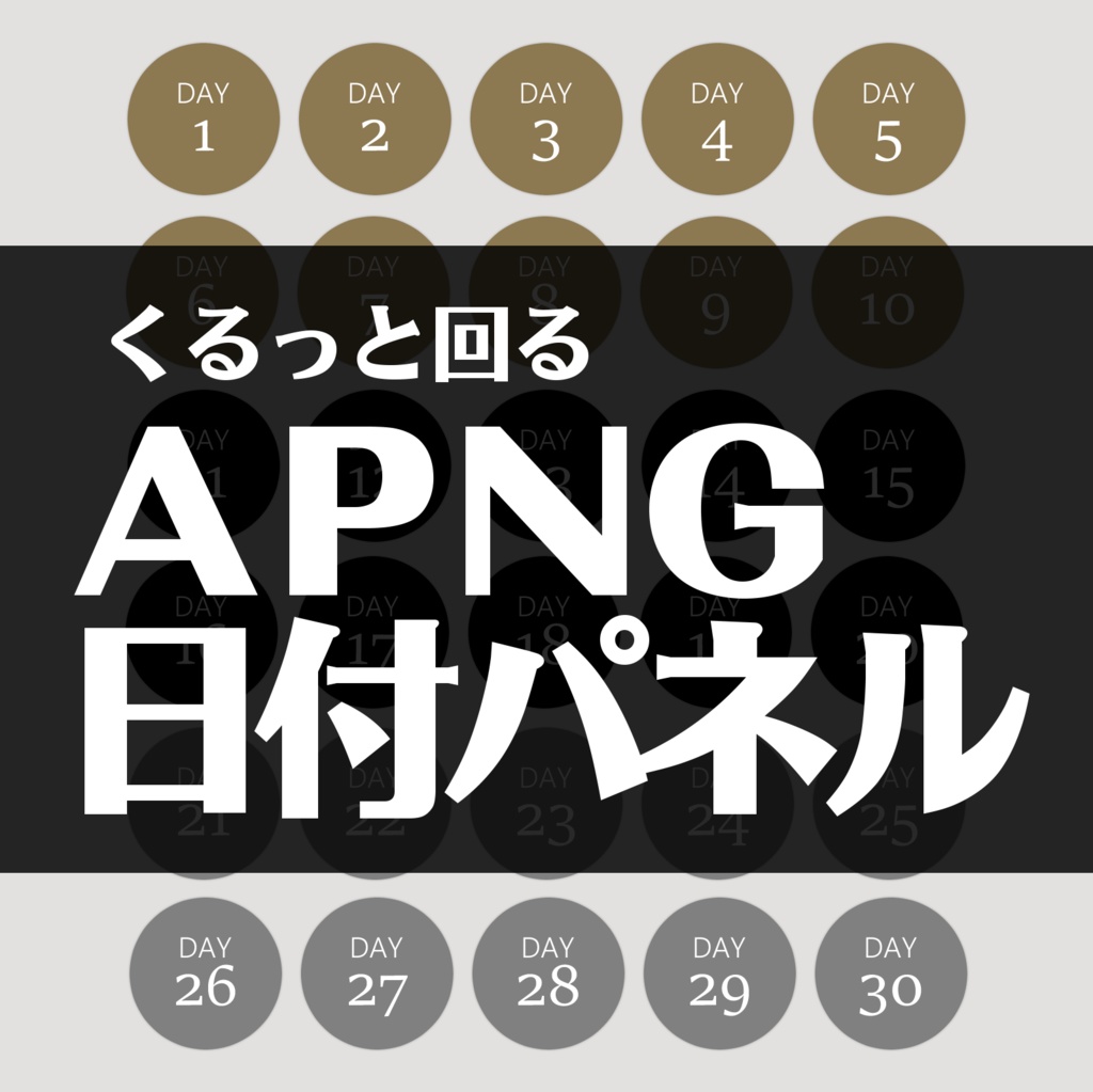 ココフォリア用 くるっと回るapng日付パネル