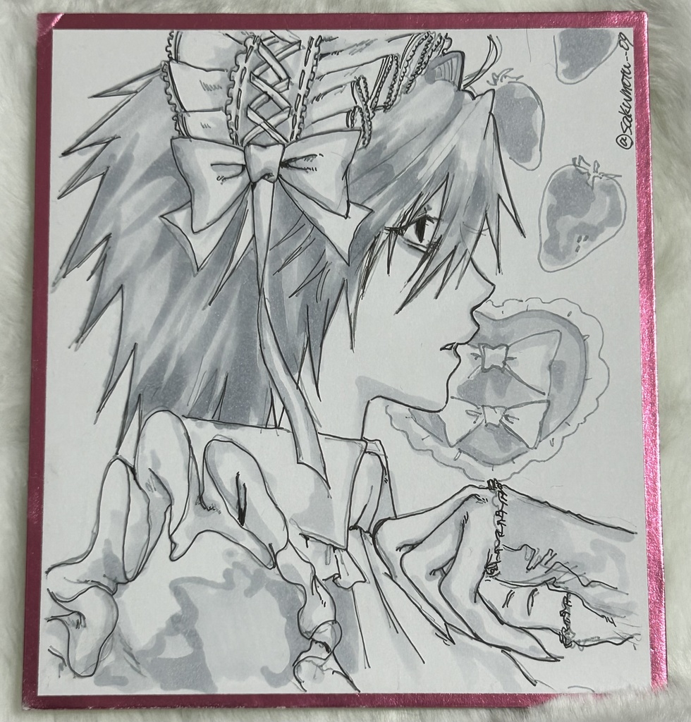 メイドL 手描き色紙