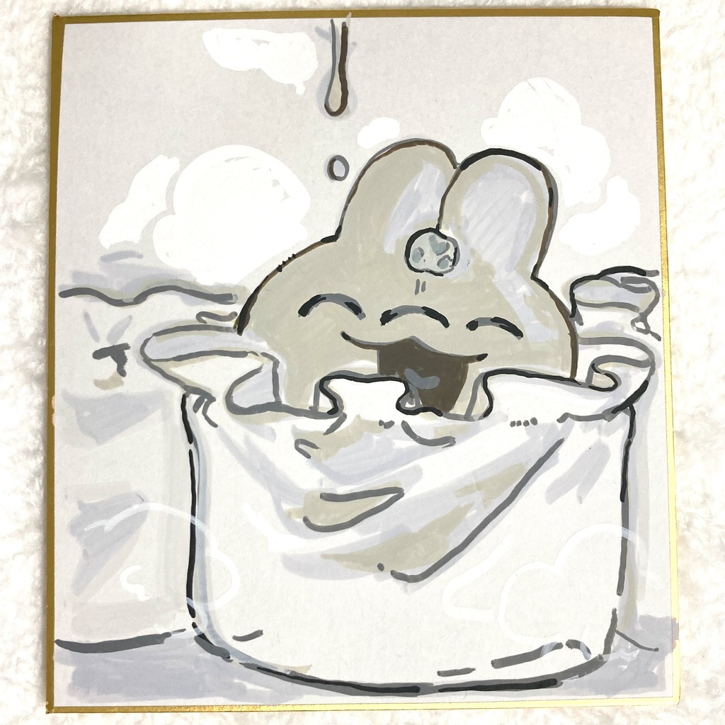 焼売三ツ目 手描き色紙