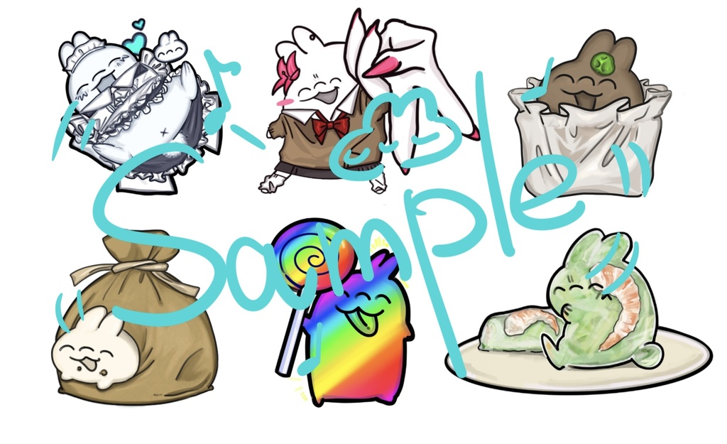 三ﾂ目うさぎ ランダムステッカー