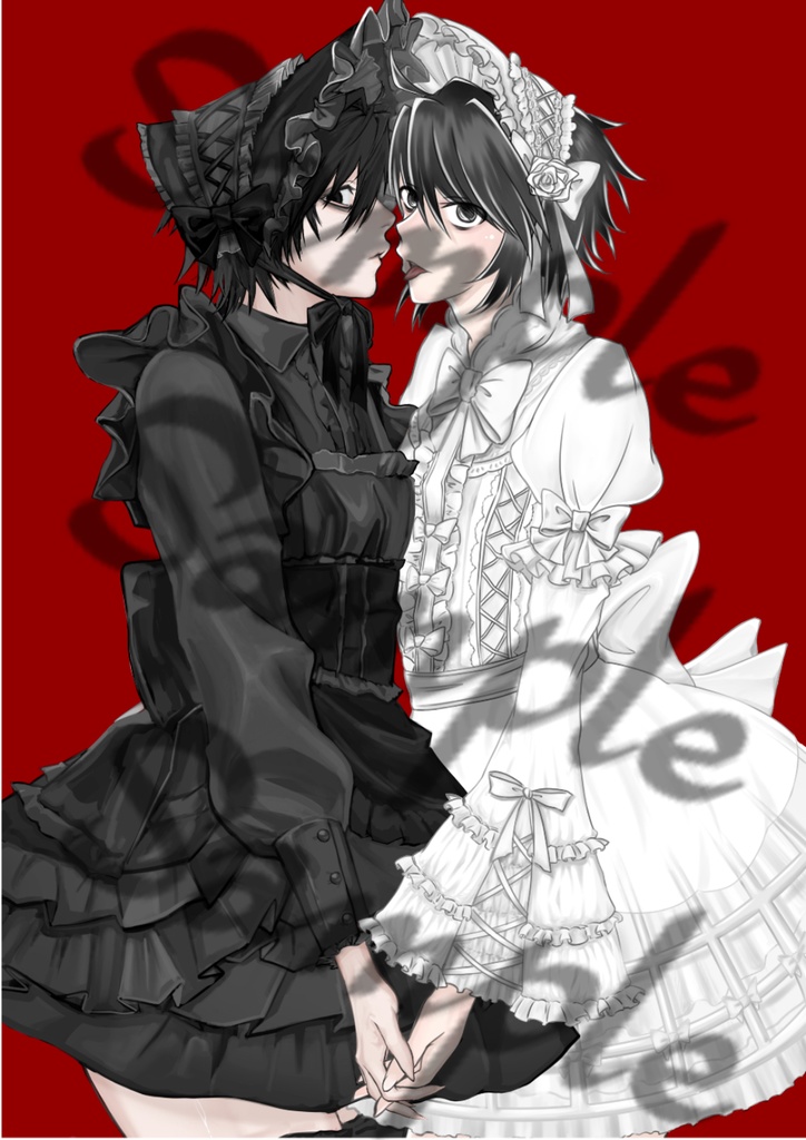 L 黒白ロリータ ポストカード