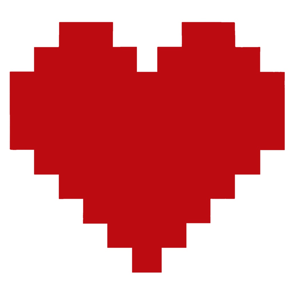 ハート×ピクセルアート