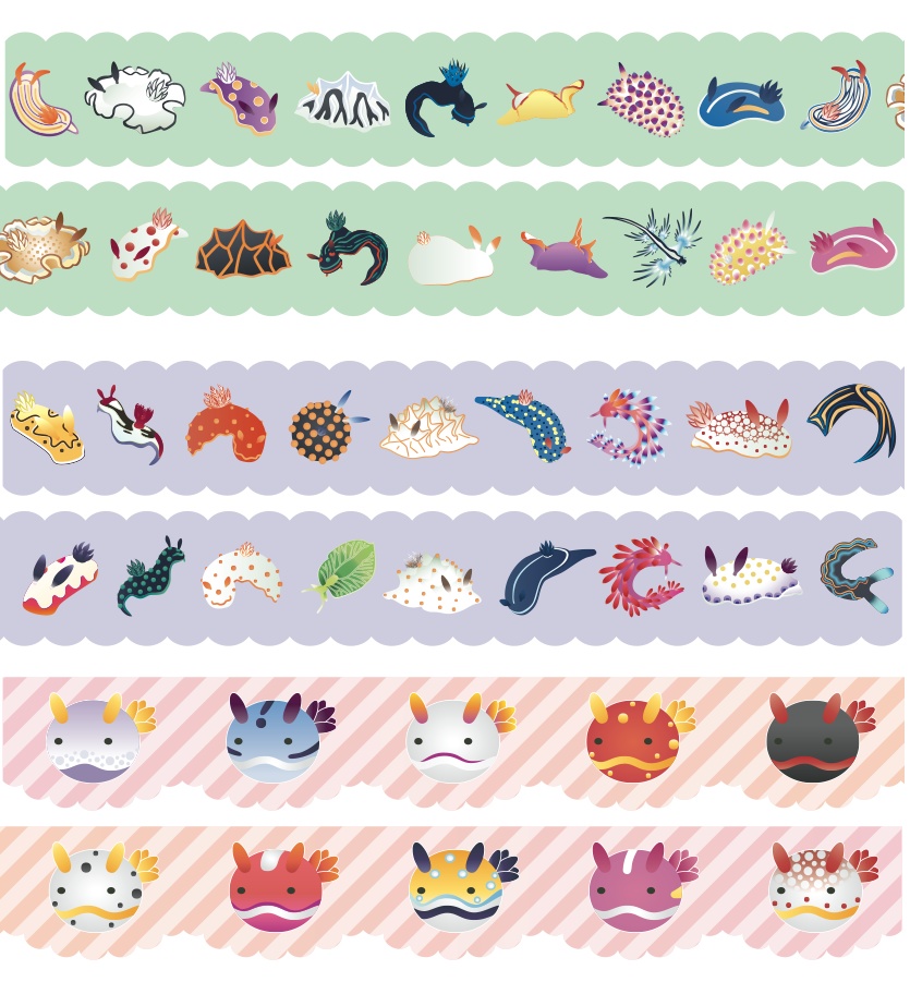 ウミウシマスキングテープ 3種