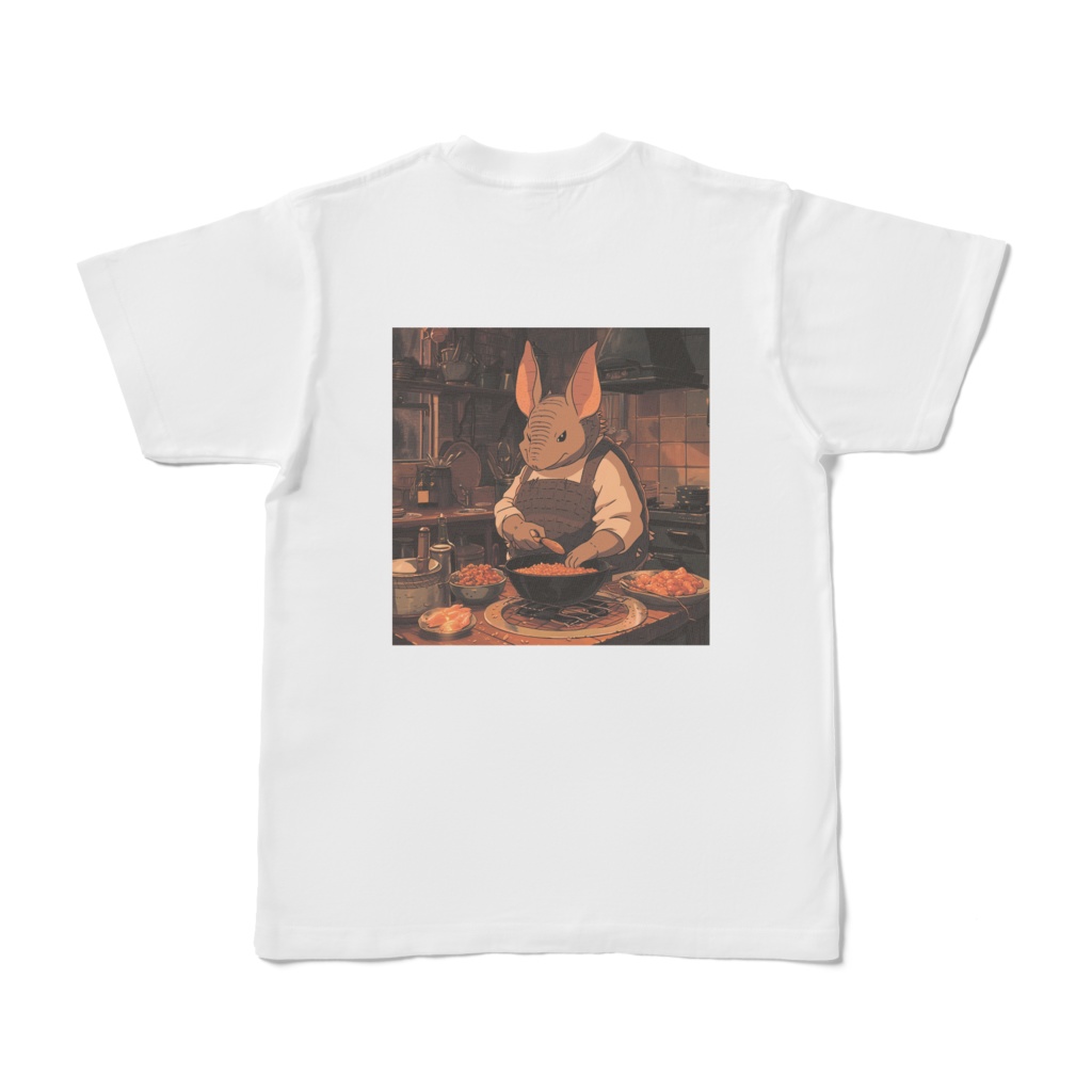 調理するアルマジロ