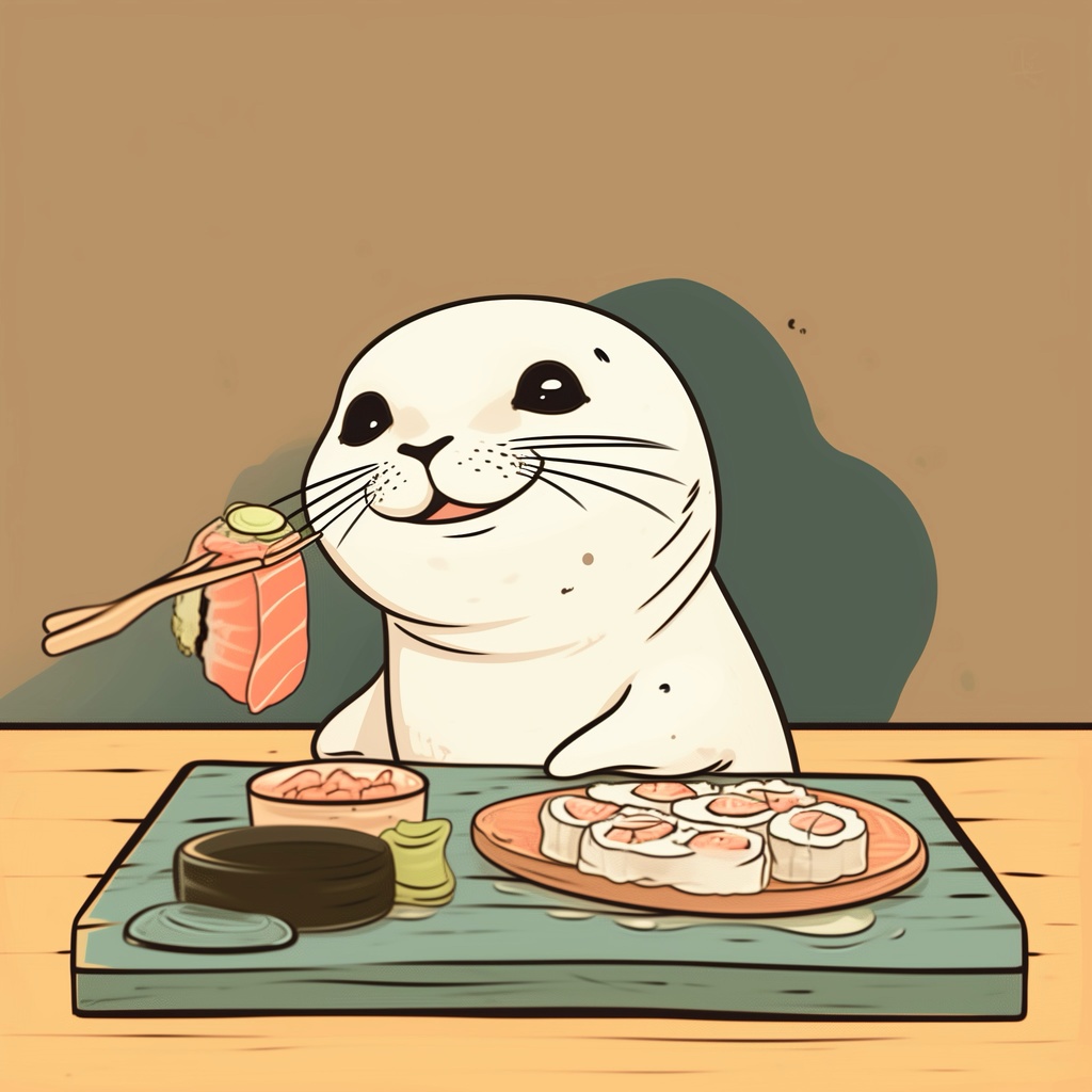 スシ好きのアザラシ