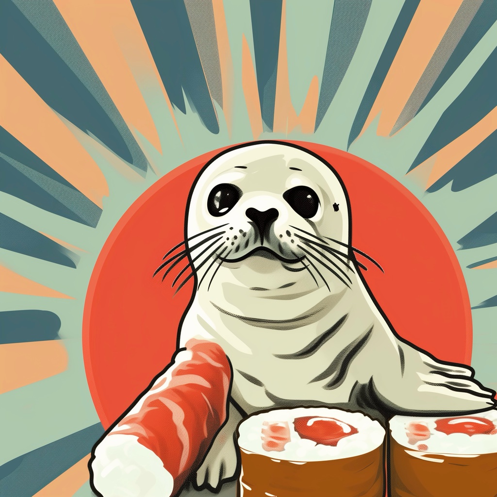 スシ好きのアザラシ