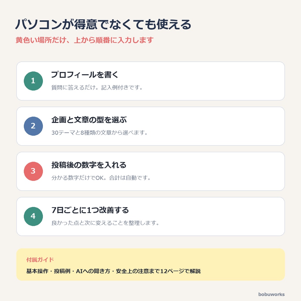 Instagram初心者向け30日投稿キット|企画・投稿文・記録をExcelで管理