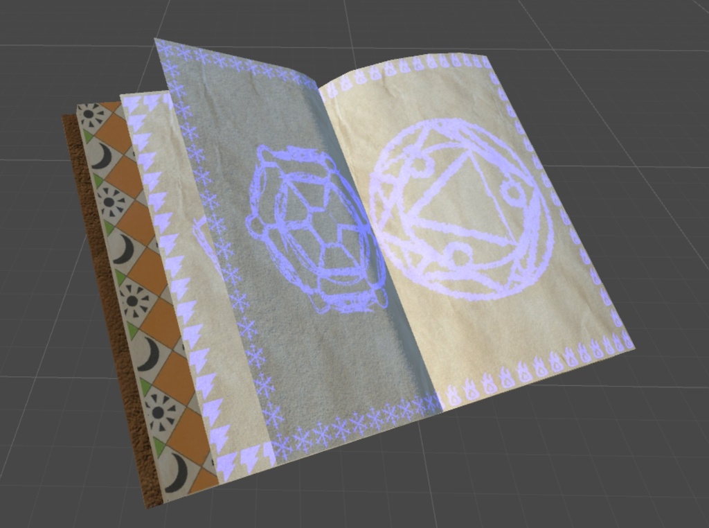 【オリジナル3Dモデル】魔法使いの本(△520ポリゴン)