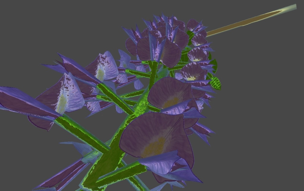 藤のかんざしの3Dモデル(△1058ポリゴン)【VRChat使用可、オリジナル3Dモデル】