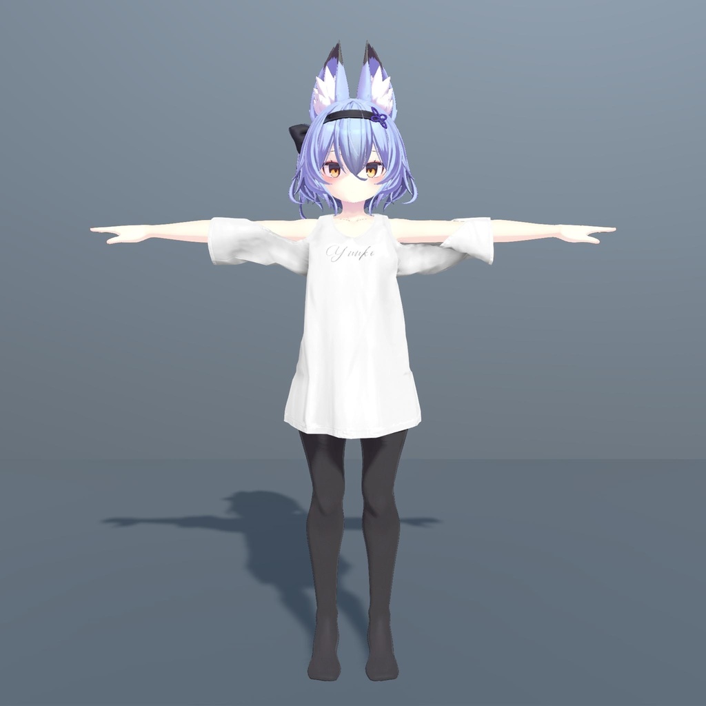 幽狐さん用衣装モデル オフショルダードレス(シャツ)