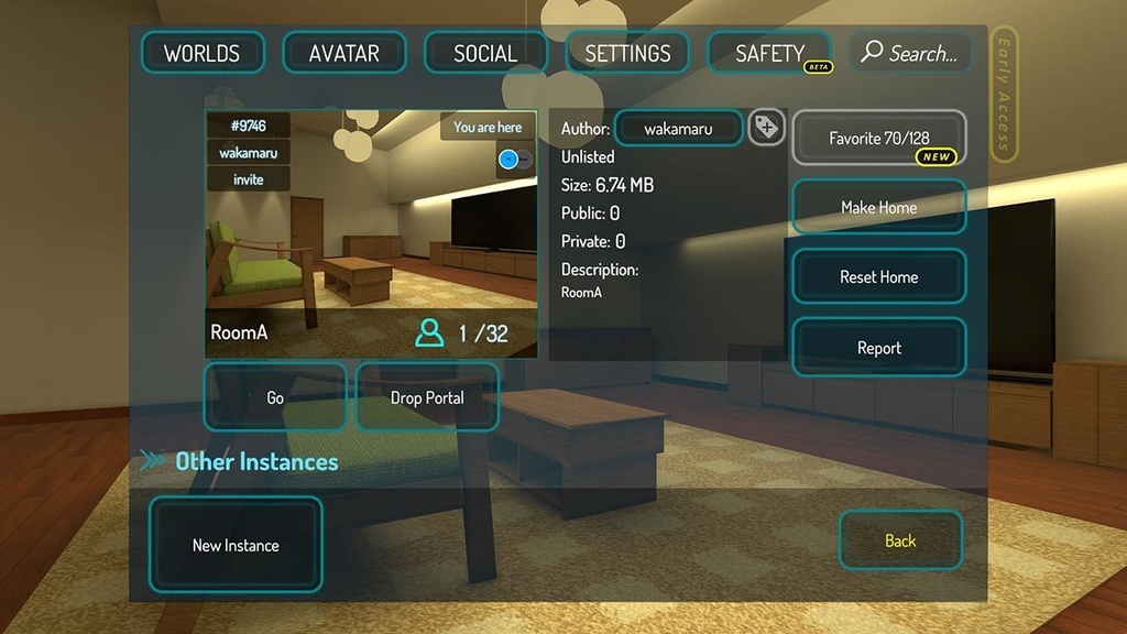 広い部屋の3Dモデル【VRChat使用可、オリジナル3Dモデル】