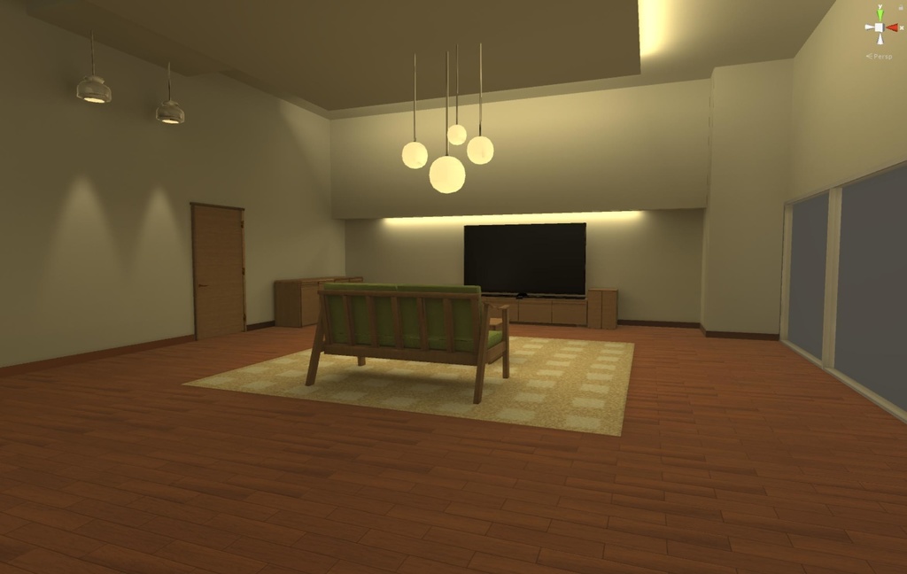 広い部屋の3Dモデル【VRChat使用可、オリジナル3Dモデル】
