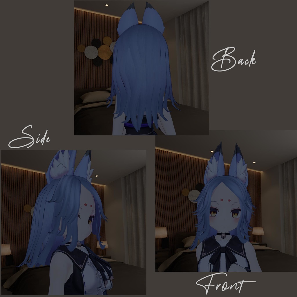 幽狐さん用ヘアスタイル Wavy Long Hair